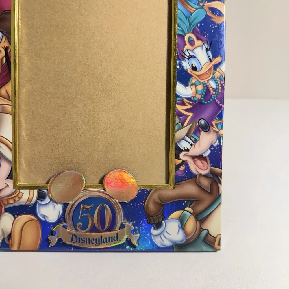 Disney 50th Anniversary 5x7 Photo Frame Mickey Mouse Minnie Pluto Daisy Goofy